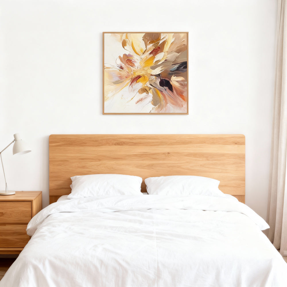 Radiant Bloom – Modern Abstract Floral Style Handmade Oil Painting Wall Art