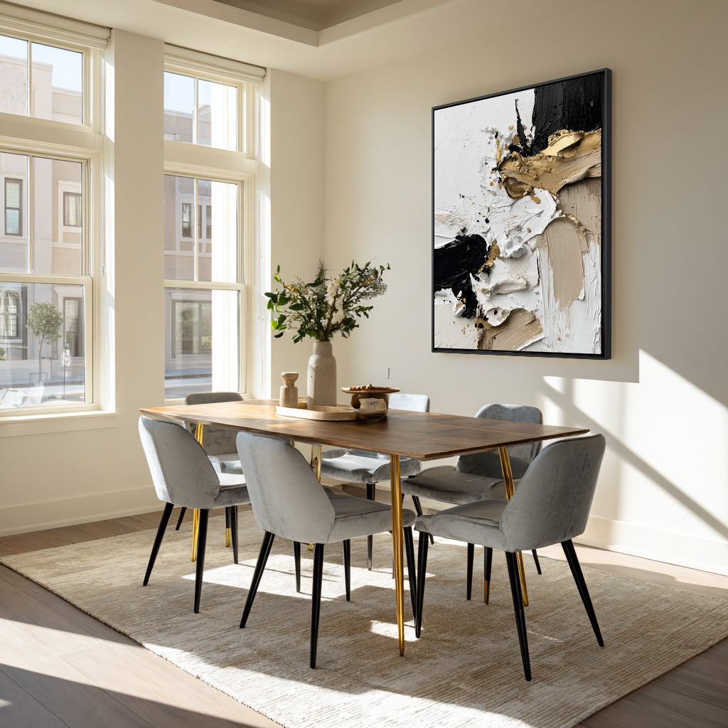 Handcrafted Painting Golden Whispers A Harmonious Dance of Texture and Light