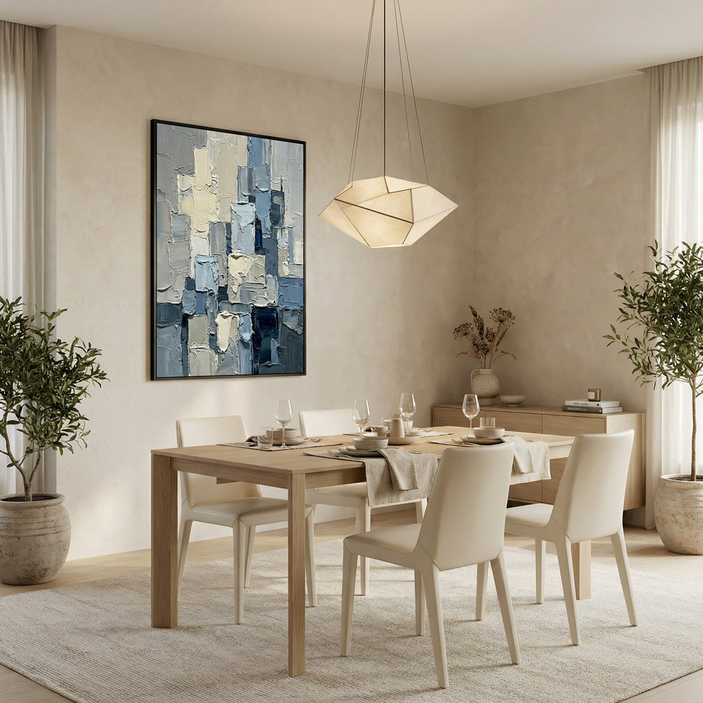 Silent Geometry — Contemporary Abstract Textured Hand-Painted Oil Painting Wall Art