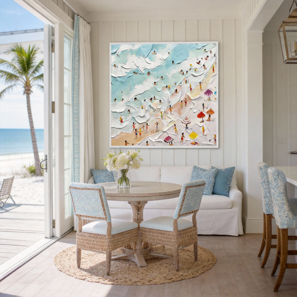 Beachside Bliss A Handcrafted Celebration of Coastal Serenity-square canvas