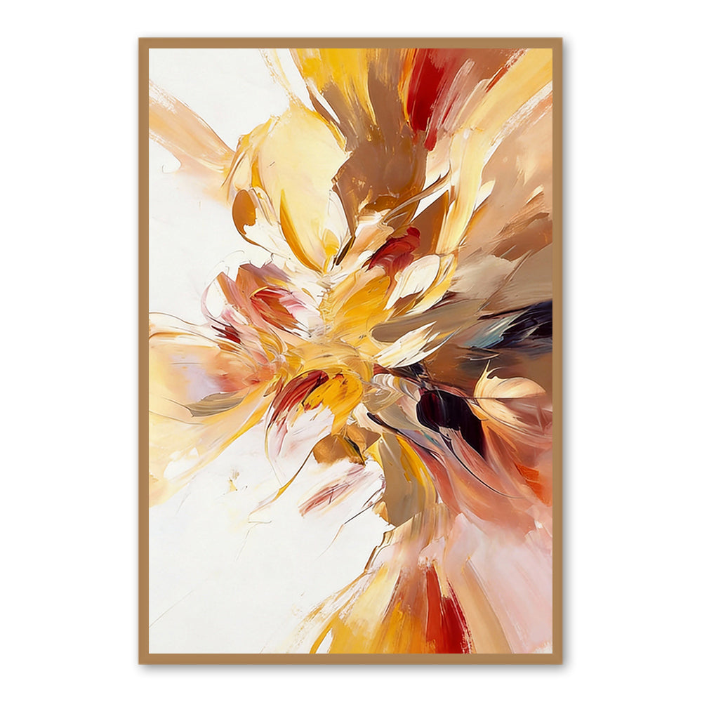 Radiant Bloom – Modern Abstract Floral Style Handmade Oil Painting Wall Art-Portrait Orientation