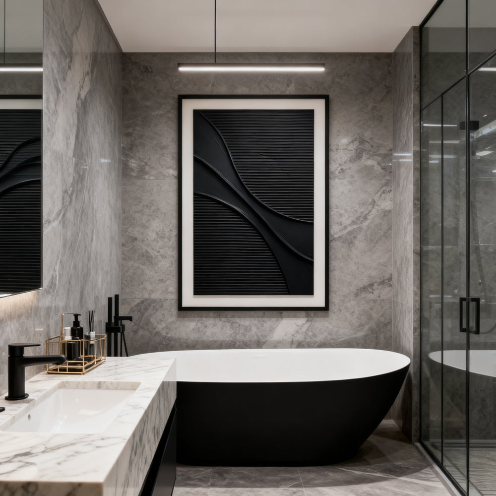 Black Flow Texture – Minimalist Abstract Style