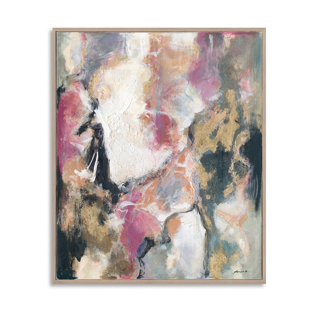 Abstract Expressionism Wall Art Hand-painted Texture Canvas Modern Warm Tones Living Room Decoration
