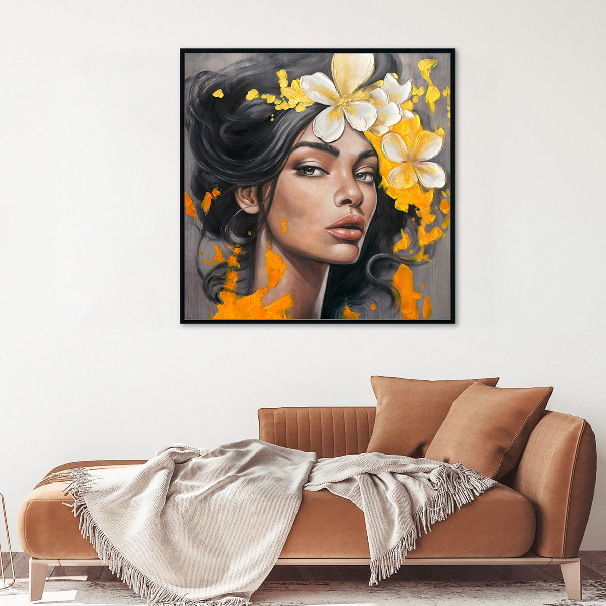 Floral Elegance Handcrafted Modern Realism with Abstract Expressionism