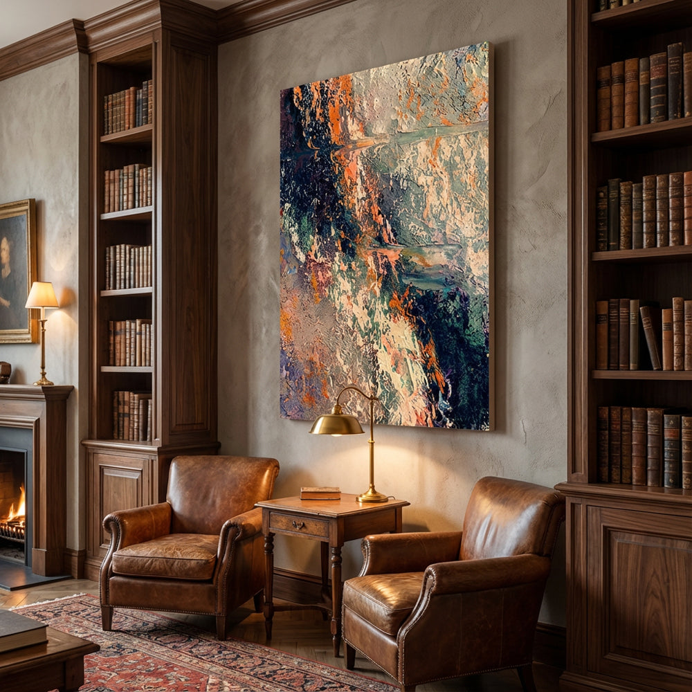 Chromatic Drift — Contemporary Abstract Textured Handmade Oil Painting Wall Art