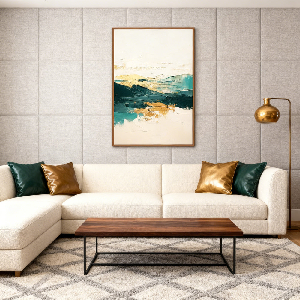 Green–Gold Horizon Landscape · Abstract Impressionist Style · Modern Wall Art Texture handmade paintings
