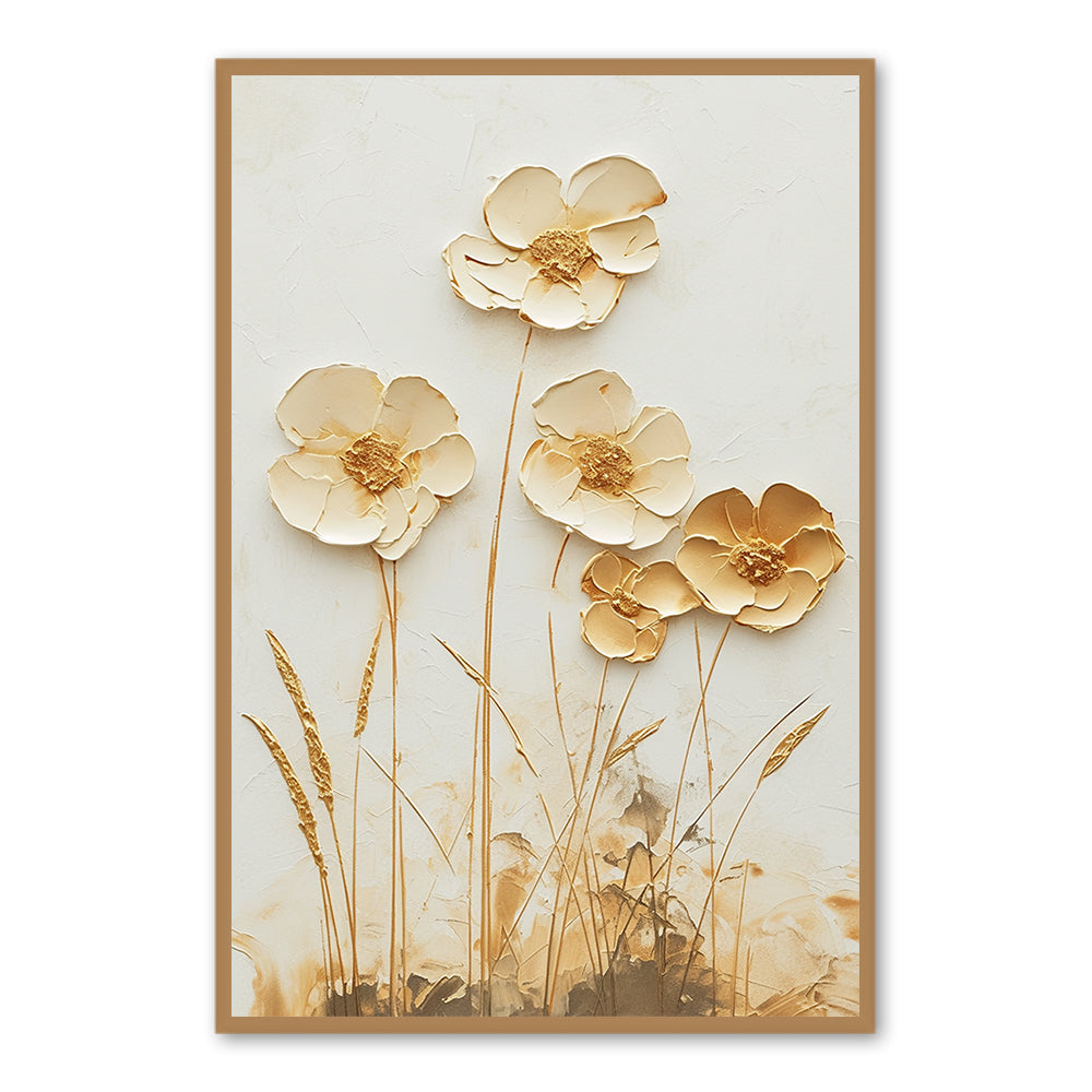Golden Blossoms – Handcrafted Oil Painting