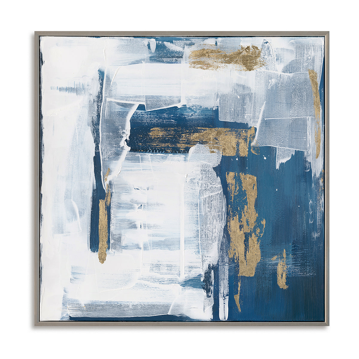 Bold navy strokes with golden accents evoke strength, elegance, and modern abstract luxury.