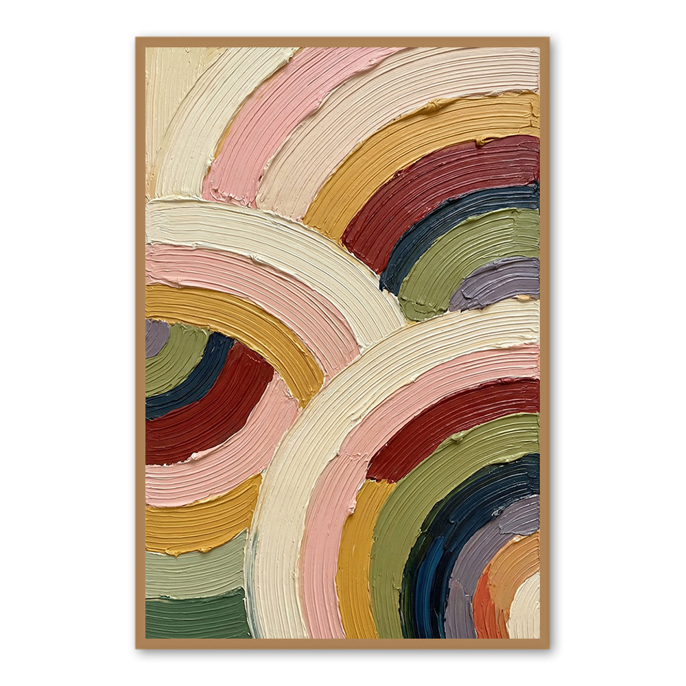 Arc of Harmony | Contemporary Abstract Geometric Handmade Oil Painting Wall Art
