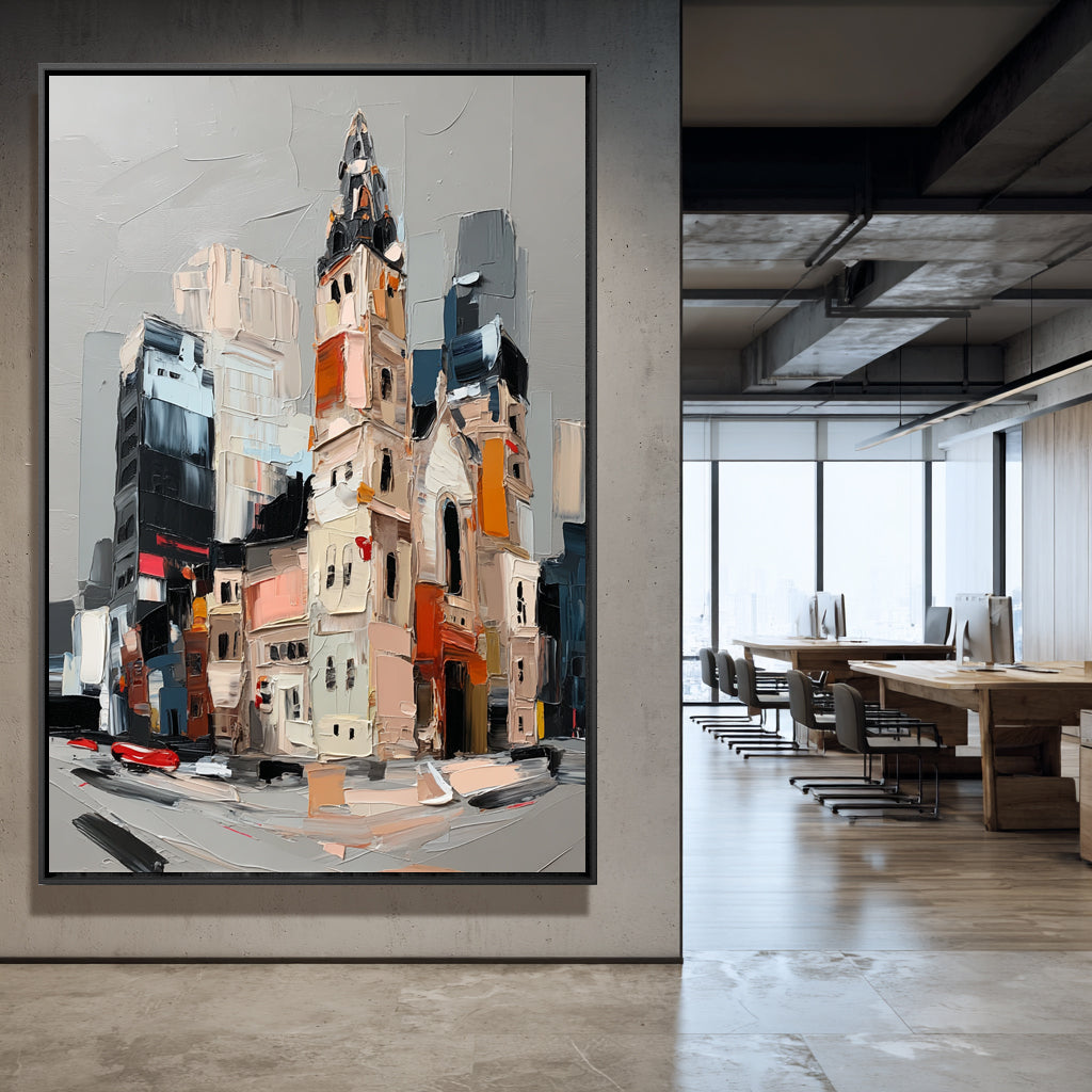 The Pulse of the City Handcrafted Painting