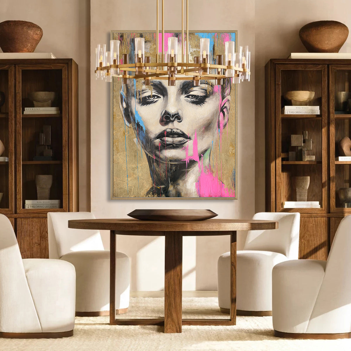 Handmade Abstract Portrait Painting Contemporary Face Art on Canvas