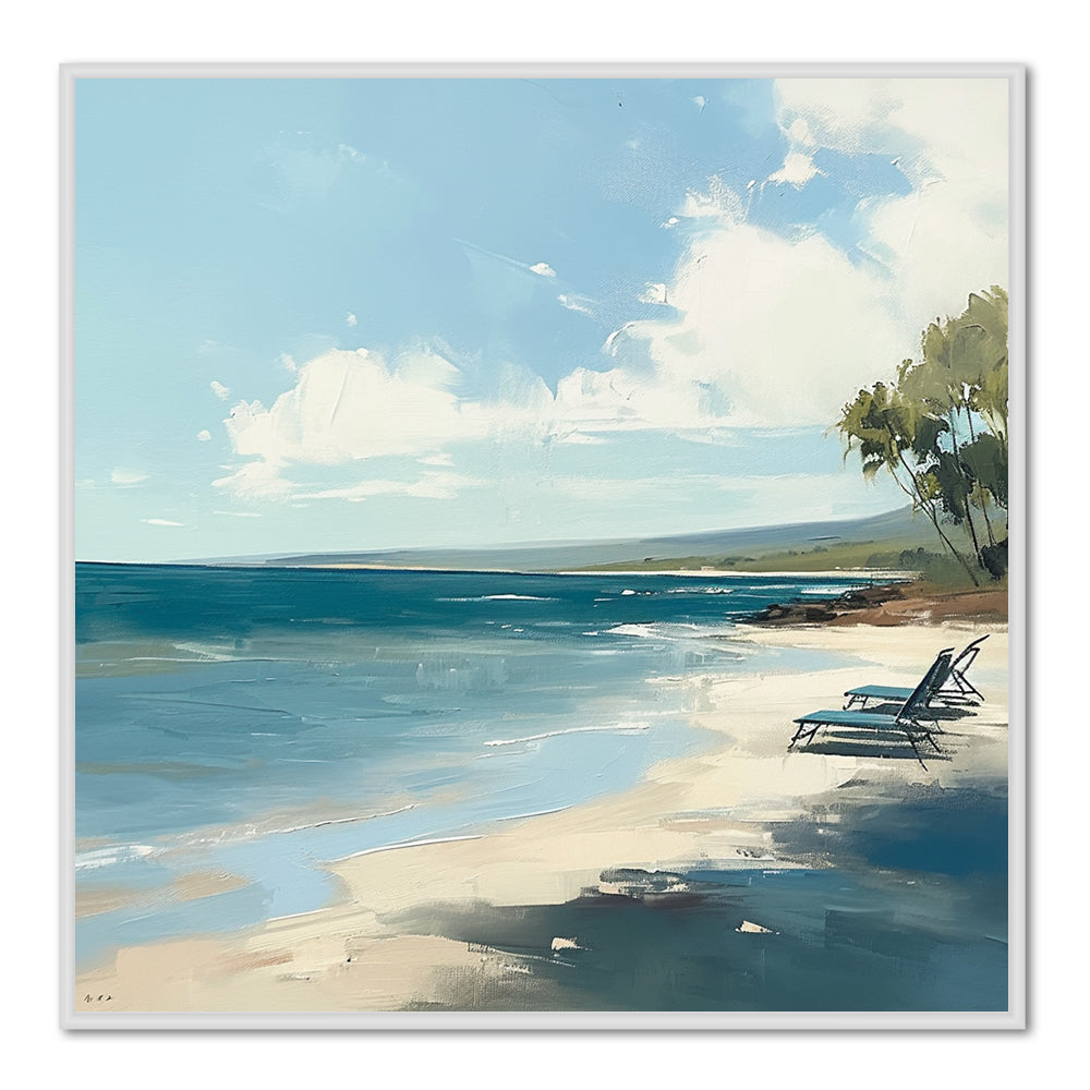 Whispers of the Sea – Modern Impressionist Coastal Landscape Handmade Oil Painting Wall Art