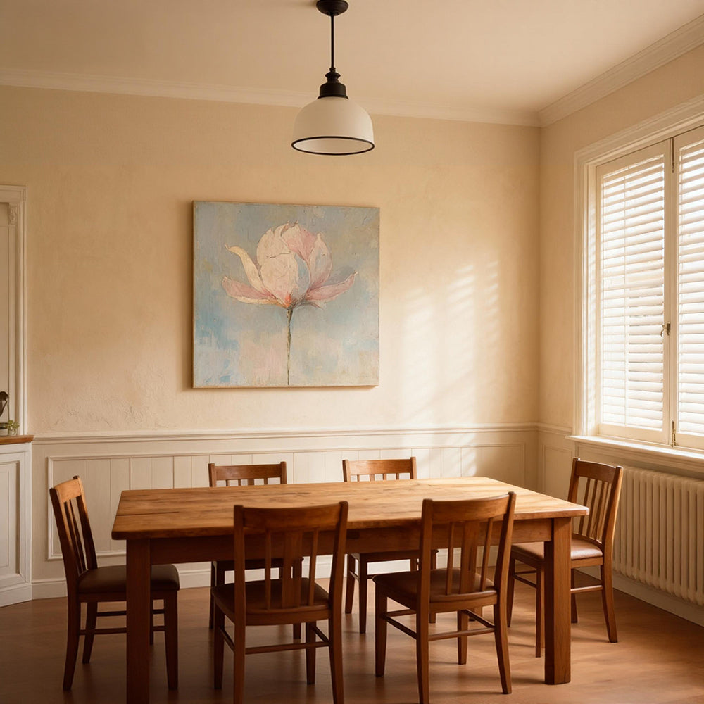 Pure Blossom – Modern Minimalist Floral Style Handmade Oil Painting Wall Art