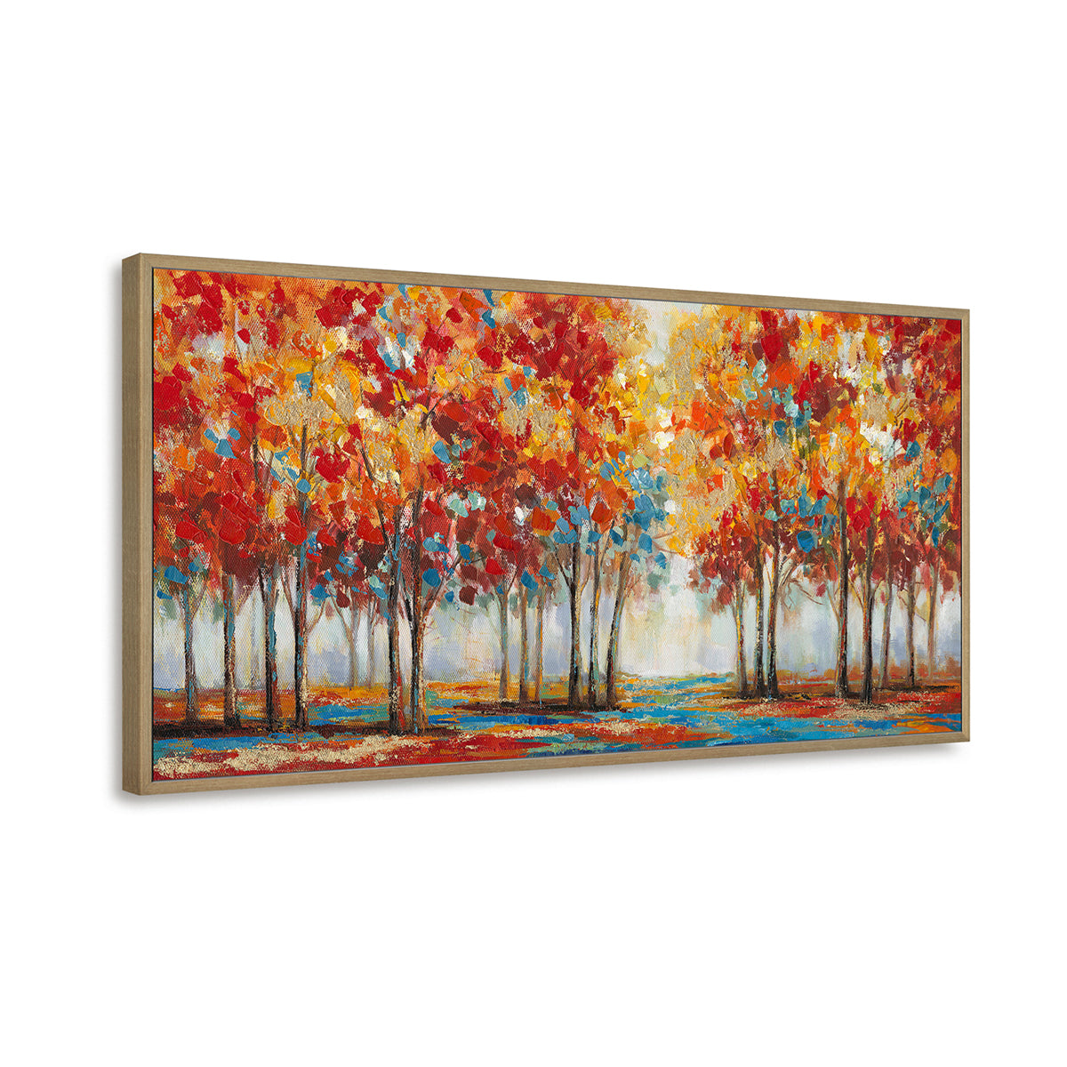 Golden Forest Symphony Handcrafted Painting Wall Art