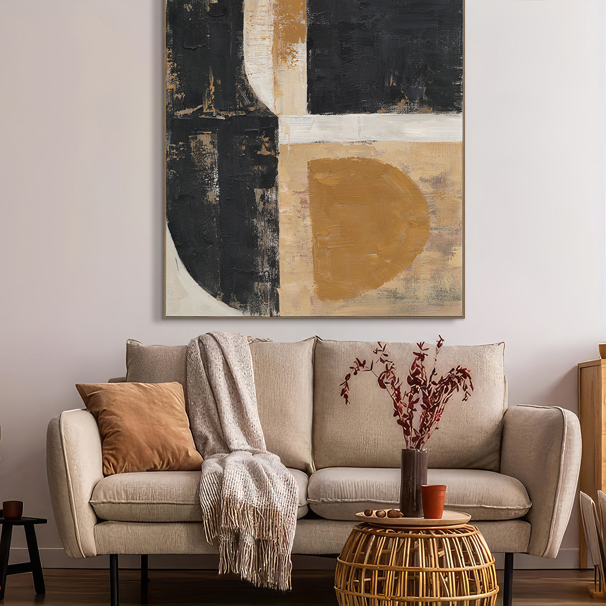 Geometric Harmony – Hand-Painted Abstract Wall Art – Arrtr