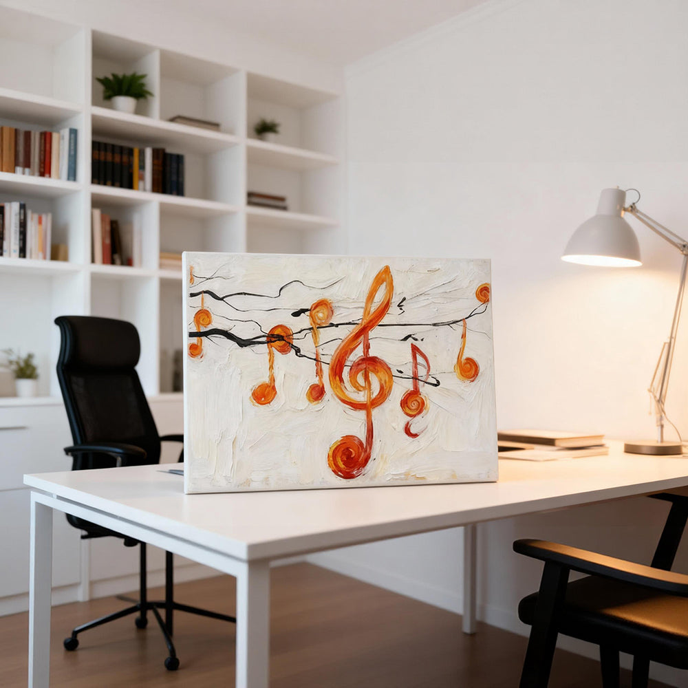 Musical Notes Theme Painting – Abstract Expressionist Style