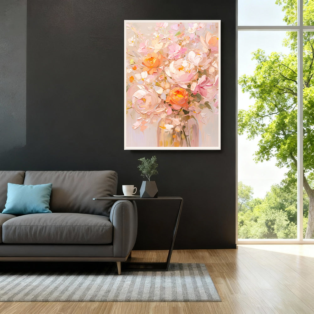 Poem of Dew – Impressionist Floral Texture Painting Handmade Oil Wall Art for Modern Home Decoration