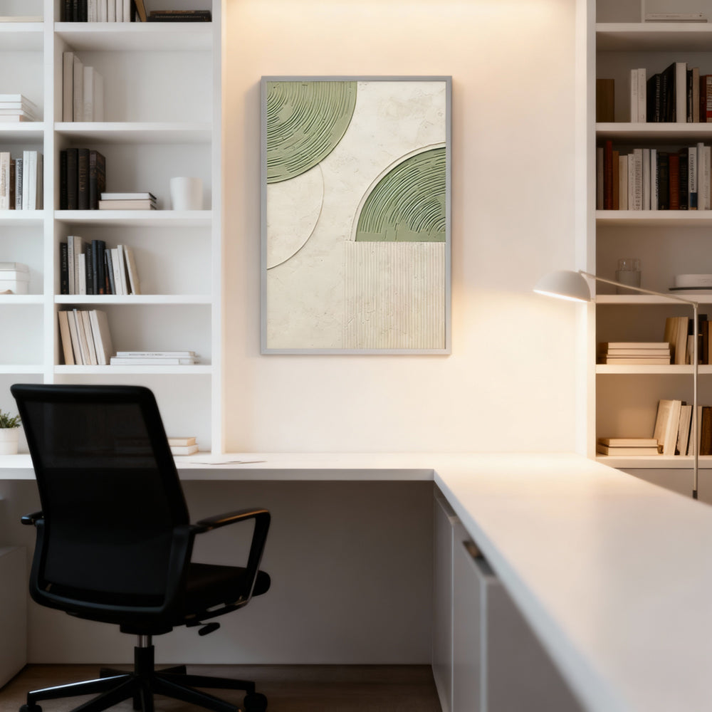 Geometric Circles – Textured Abstract Handcrafted Oil Painting – Modern Wall Art