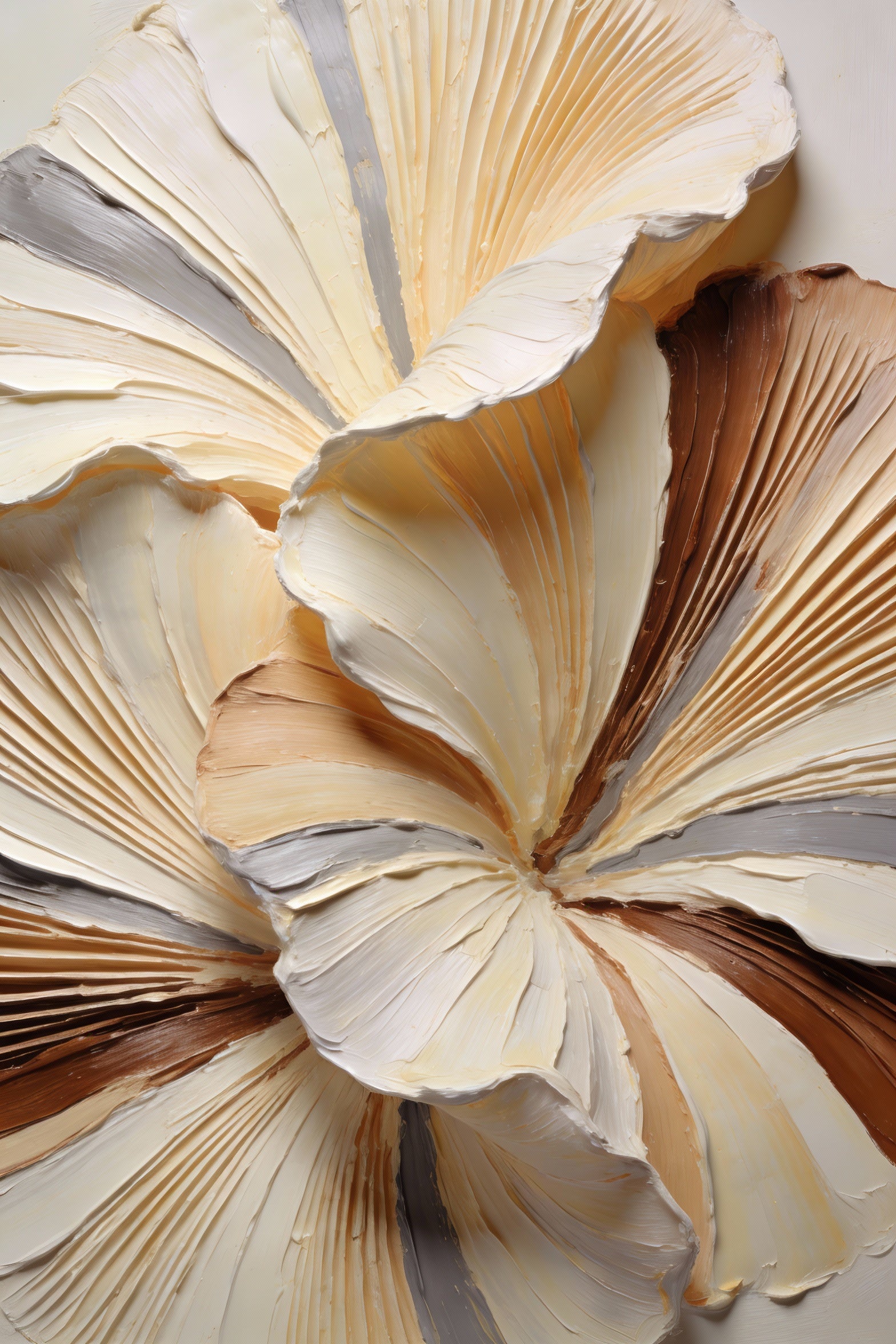 Golden Bloom Abstraction | Textured Floral Style Handmade Oil Painting Wall Art