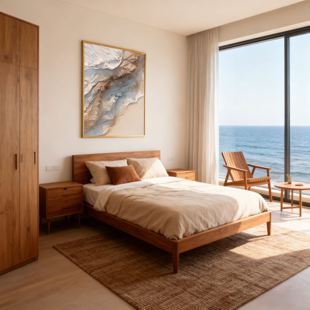 Aerial Sandscape Serenity – Contemporary Textured Hand-Painted Oil Wall Art