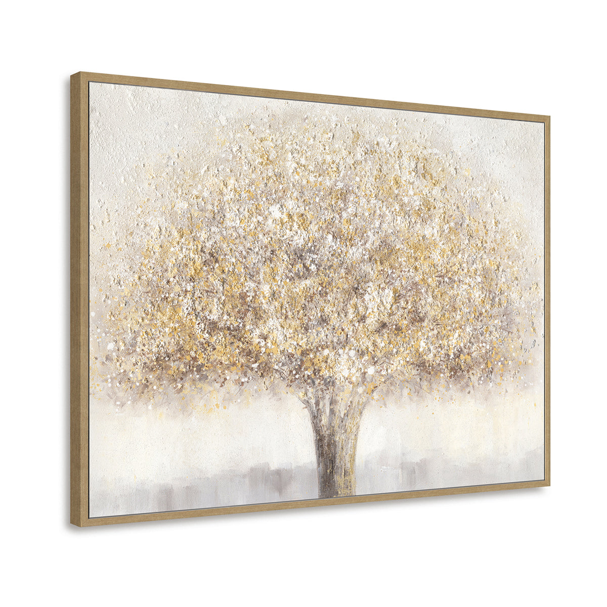 Hand-Painted Canvas Wall Art Golden Tree of Life