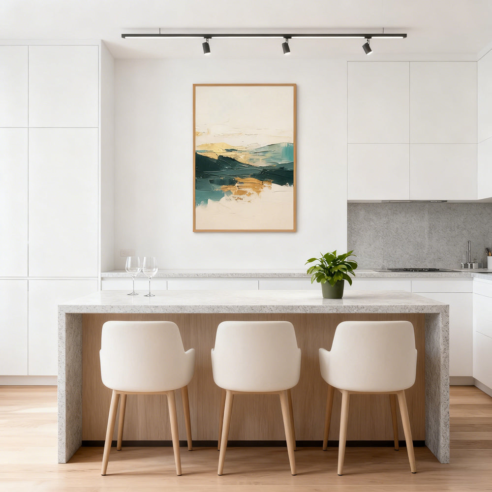 Green–Gold Horizon Landscape · Abstract Impressionist Style · Modern Wall Art Texture handmade paintings