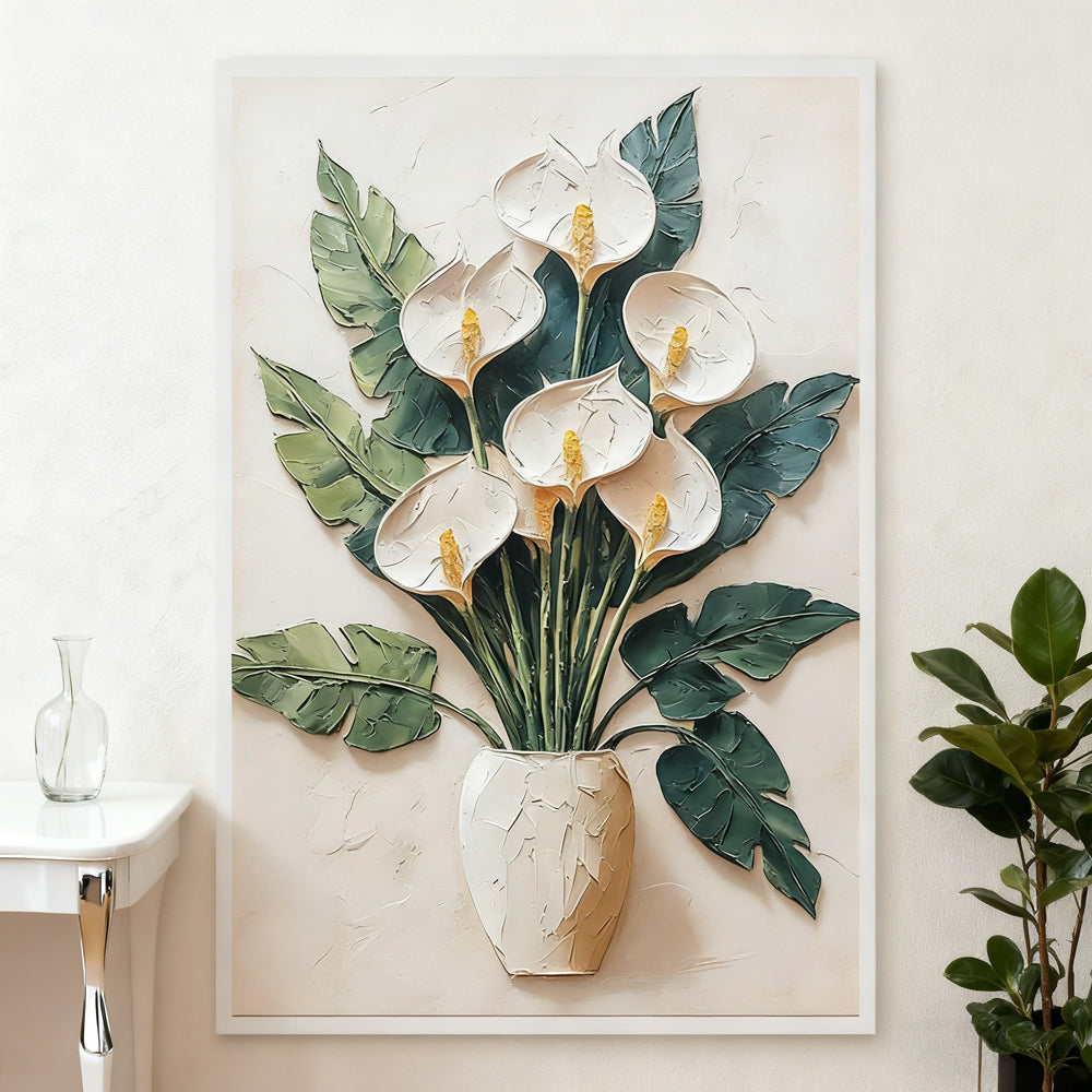 Elegant Calla Lily – Handcrafted Floral Impressionistic Oil Painting