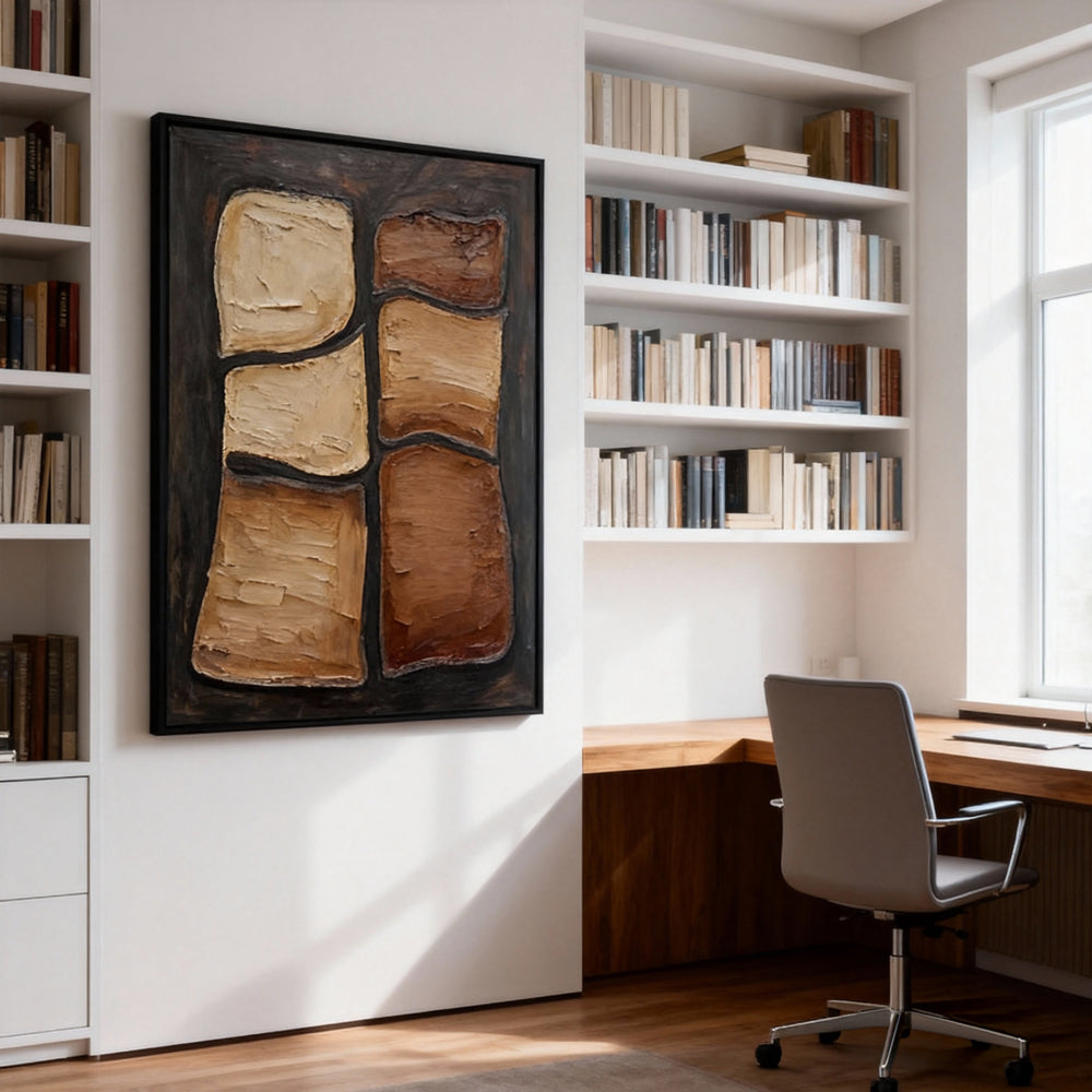 Textured Abstract Blocks – Handcrafted Oil Painting – Modern Wall Art