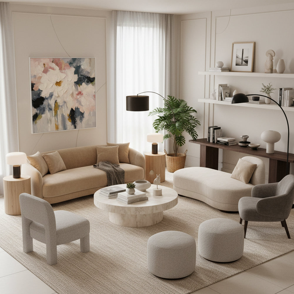 Abstract Floral Wall Art Hand-painted Texture Canvas Modern Minimalist Style Home Decoration