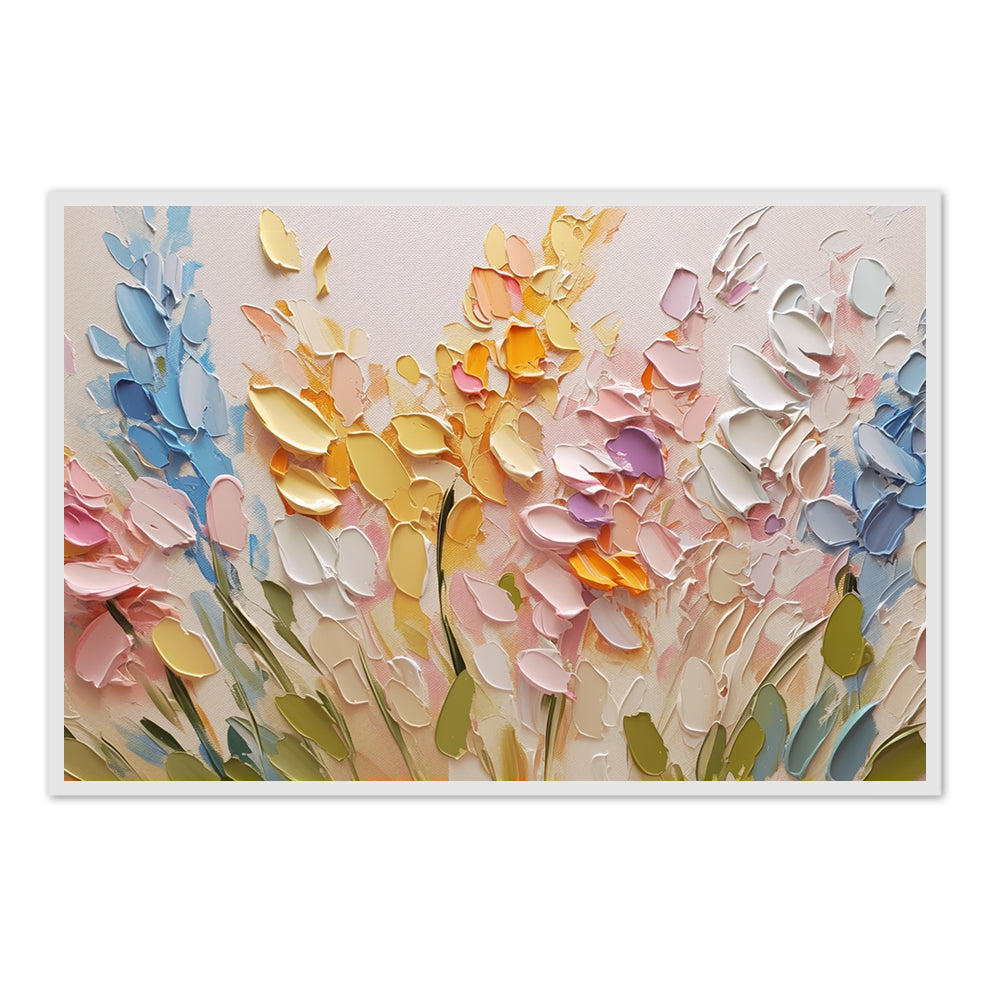 Blossoms of Spring– Handcrafted Floral Oil Painting, Palette Knife Floral Art, Spring Wall Decor