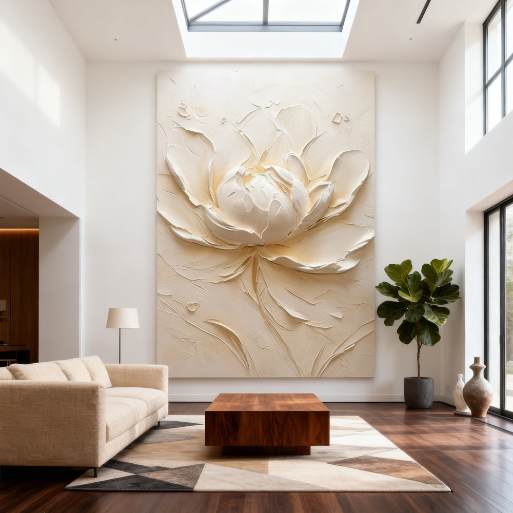 Radiant Petal Texture Art – Impressionistic Floral Style Handmade Oil Painting Wall Art