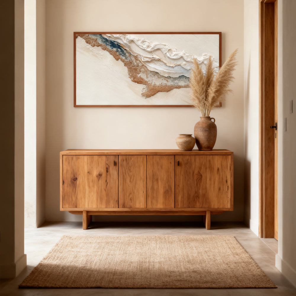 Coastal Drift Contours – Modern Abstract Textured Hand-Painted Oil Wall Art