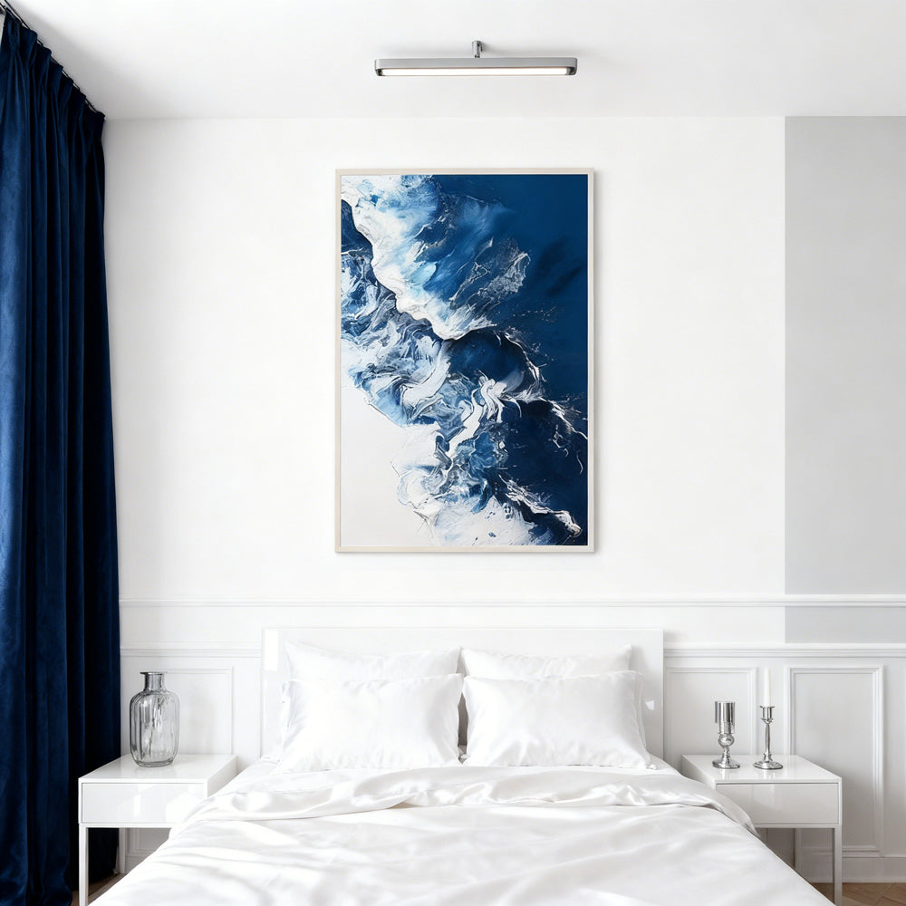 Ocean Wave Surge Theme Painting – Modern Abstract Style Handmade Texture Wall Art