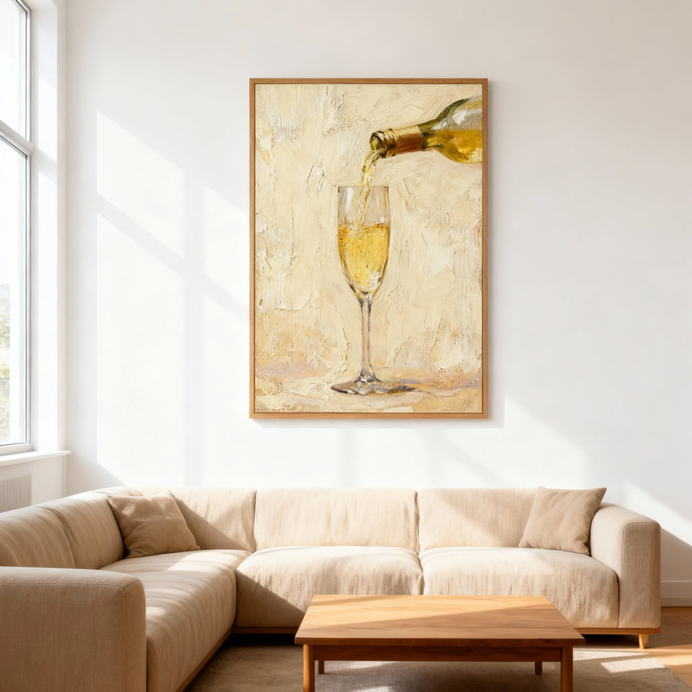 Golden Pour – Contemporary Still Life Style Handmade Oil Painting Wall Art