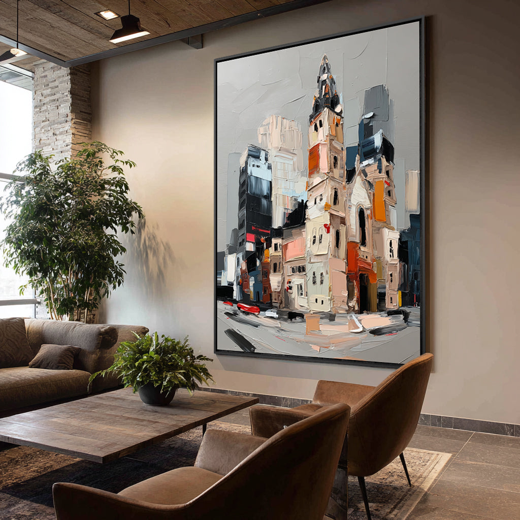 The Pulse of the City Handcrafted Painting