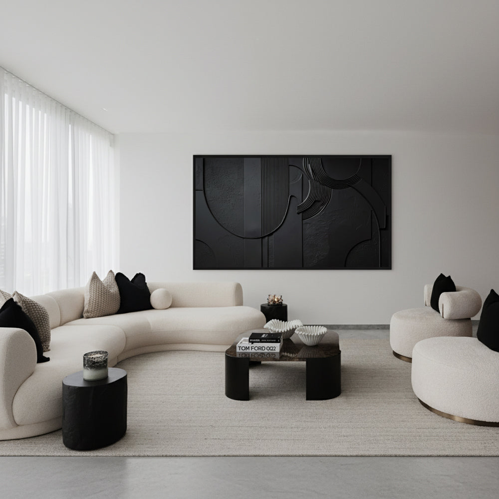 Obsidian Flow Handmade Painting-Horizontal Orientation