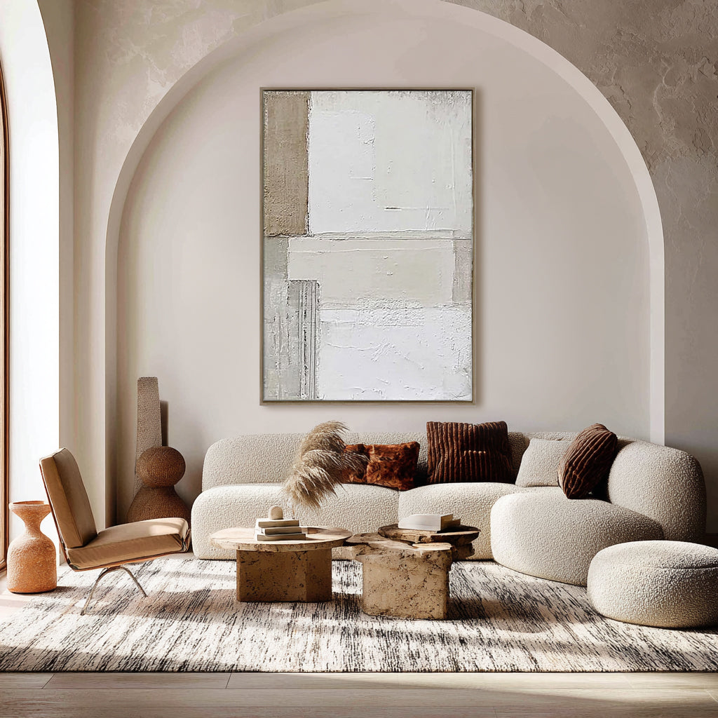 Layered Memories A Timeless Abstract Expression of Tranquil Elegance