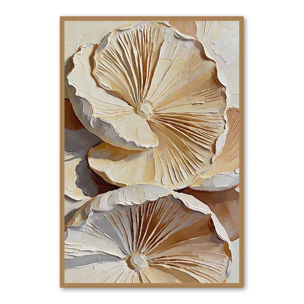 Ivory Petal Rhythm | Modern Abstract Floral Style Handmade Oil Painting Wall Art