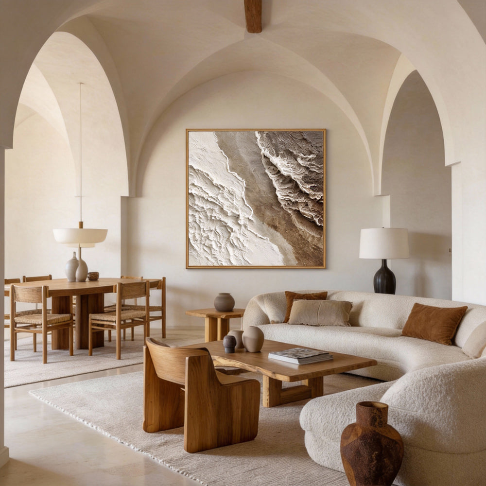 Tidal Symphony Handcrafted Painting-square canvas