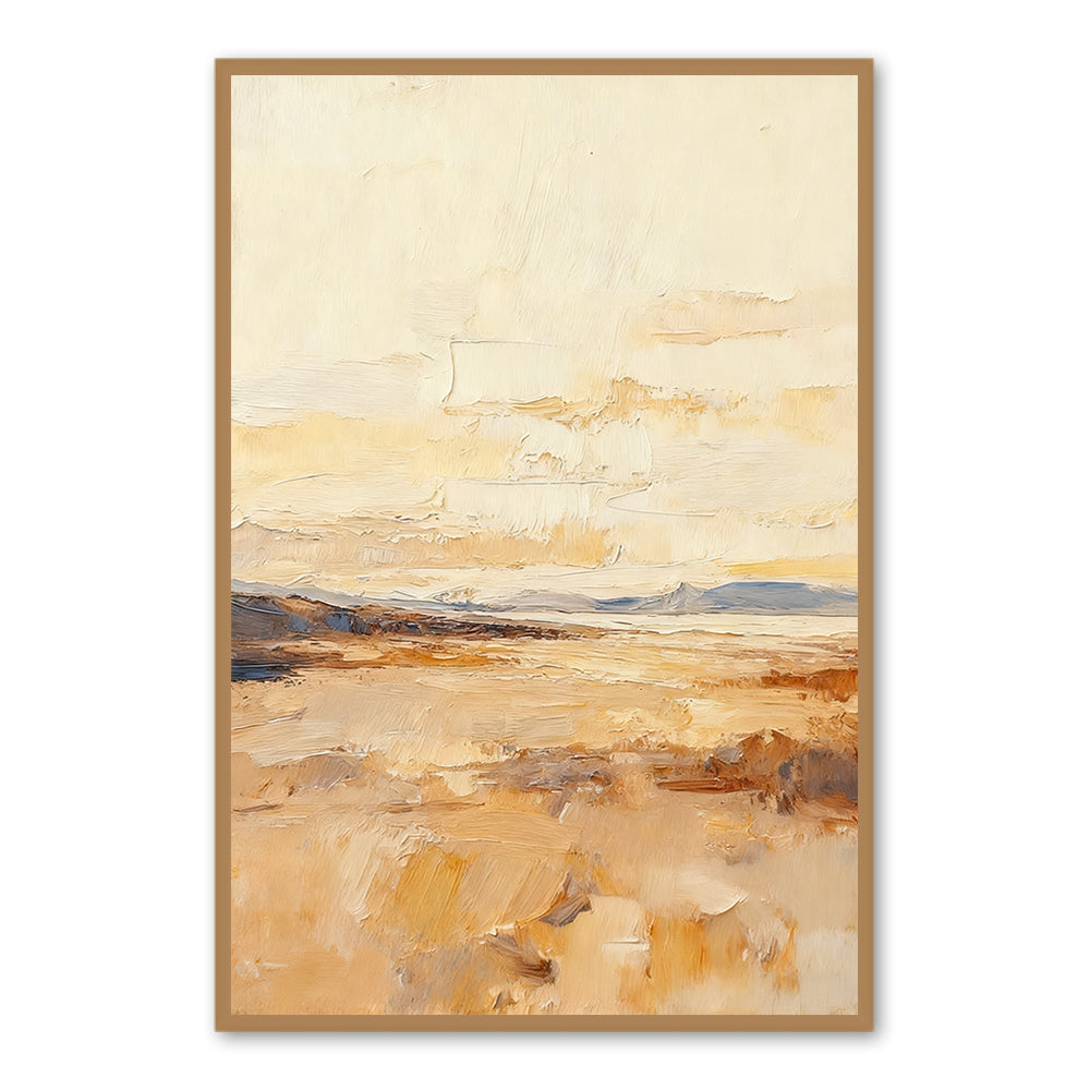 Golden Desert Horizon – Impressionist Style Landscape Handmade Painting