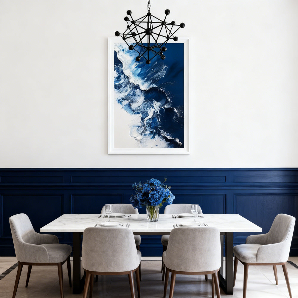 Ocean Wave Surge Theme Painting – Modern Abstract Style Handmade Texture Wall Art