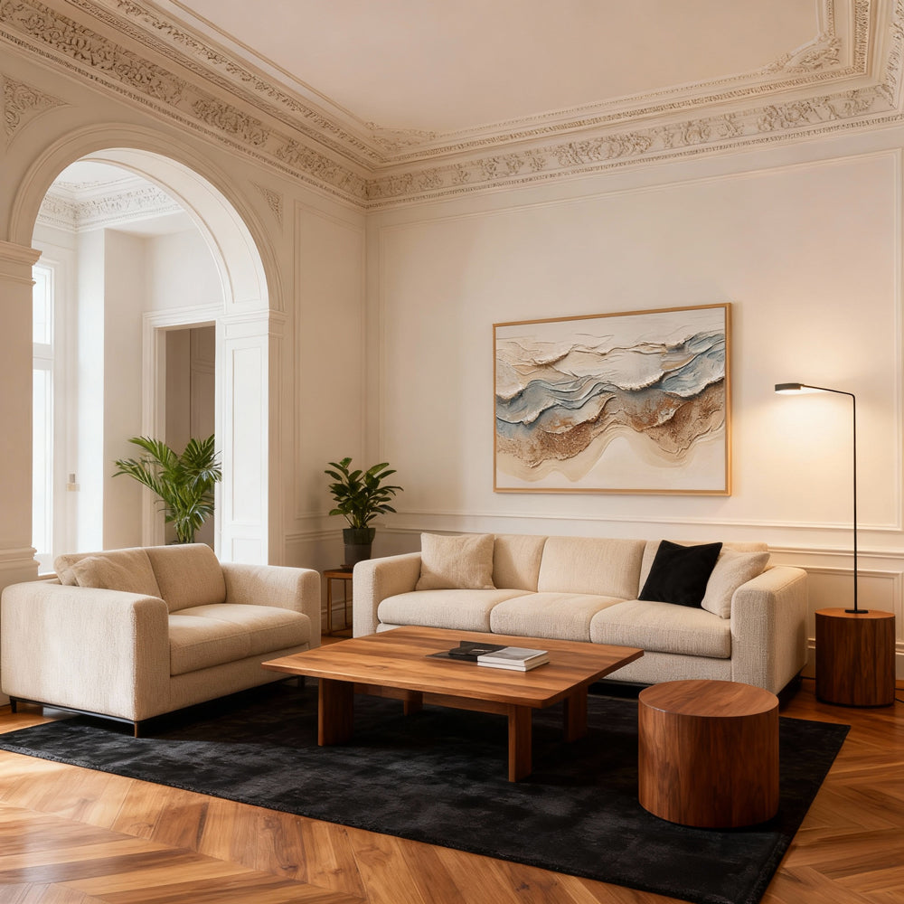 Coastal Waves - Handcrafted Oil Painting, Abstract Seascape Wall Art