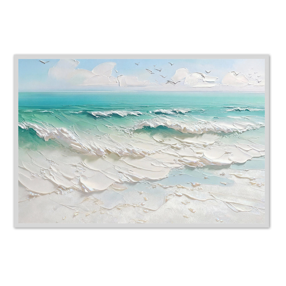 Ocean Breeze – Textured Seascape Handcrafted Oil Painting – Abstract Expressionist Style Wall Art