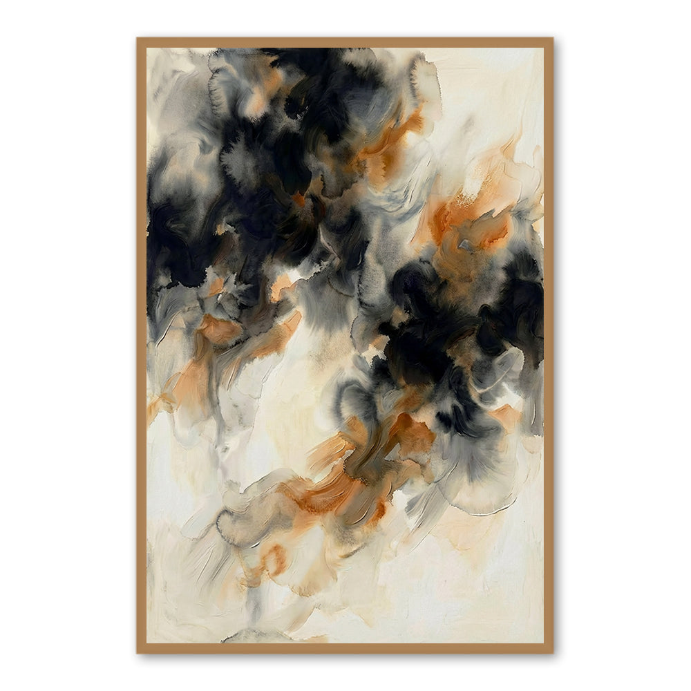 Ethereal Drift | Modern Abstract Ink-Wash Style Hand-Painted Oil Painting Wall Art