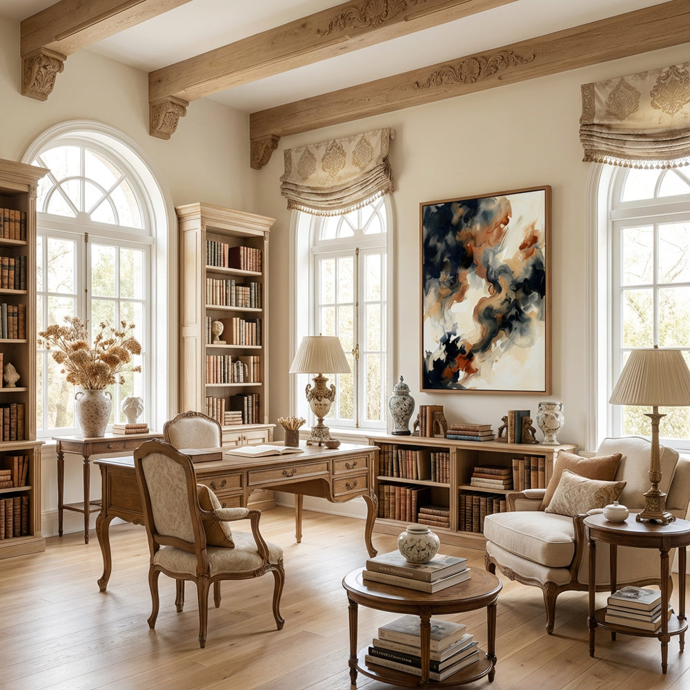 Silent Flow Harmony | Contemporary Abstract Fluid Style Hand-Painted Oil Painting Wall Art