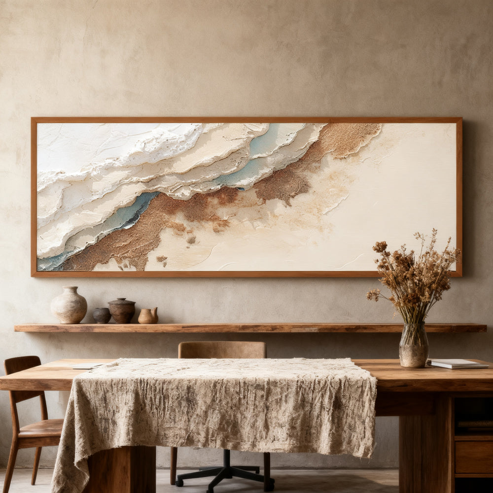 Ocean Crest Layers – Modern Abstract Textured Hand-Painted Oil Wall Art