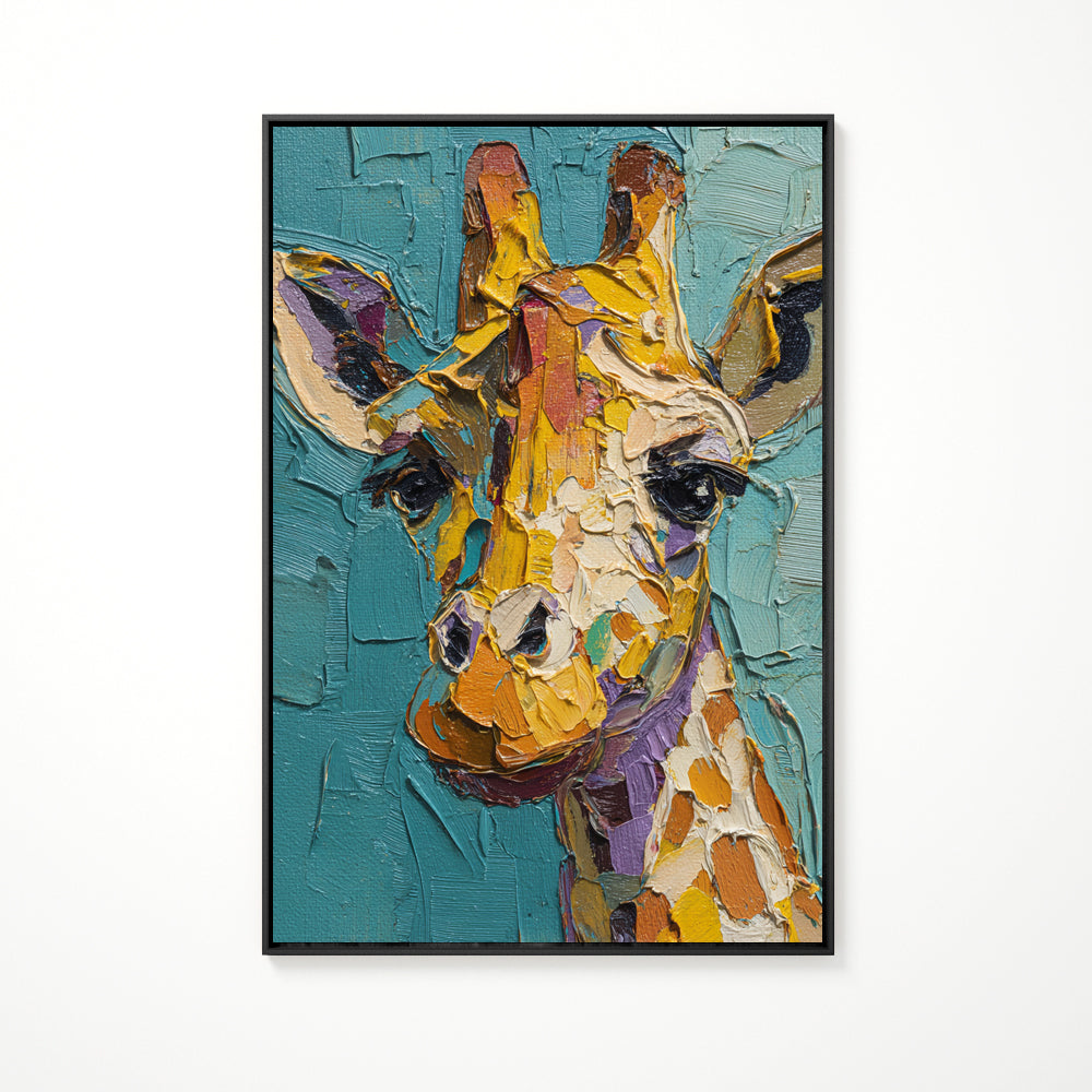 Handcrafted Painting Serene Stare A Giraffe's Silent Wisdom