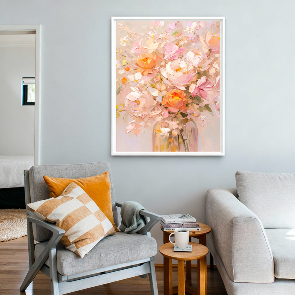 Poem of Dew – Impressionist Floral Texture Painting Handmade Oil Wall Art for Modern Home Decoration