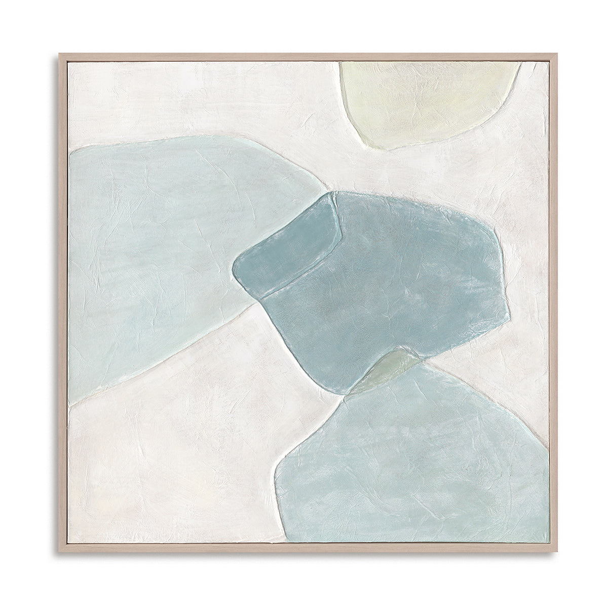 Soft aqua tones and abstract forms bring calm, balance, and timeless sophistication