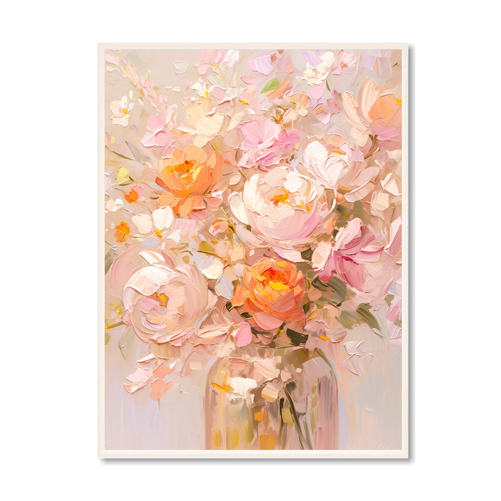 Poem of Dew – Impressionist Floral Texture Painting Handmade Oil Wall Art for Modern Home Decoration